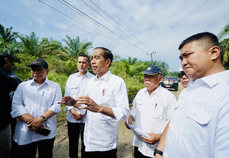 Bersama Wagub Musa Rajekshah Jokowi Tinjau Jalan Rusak Di Labura Juli Mulai Diperbaiki